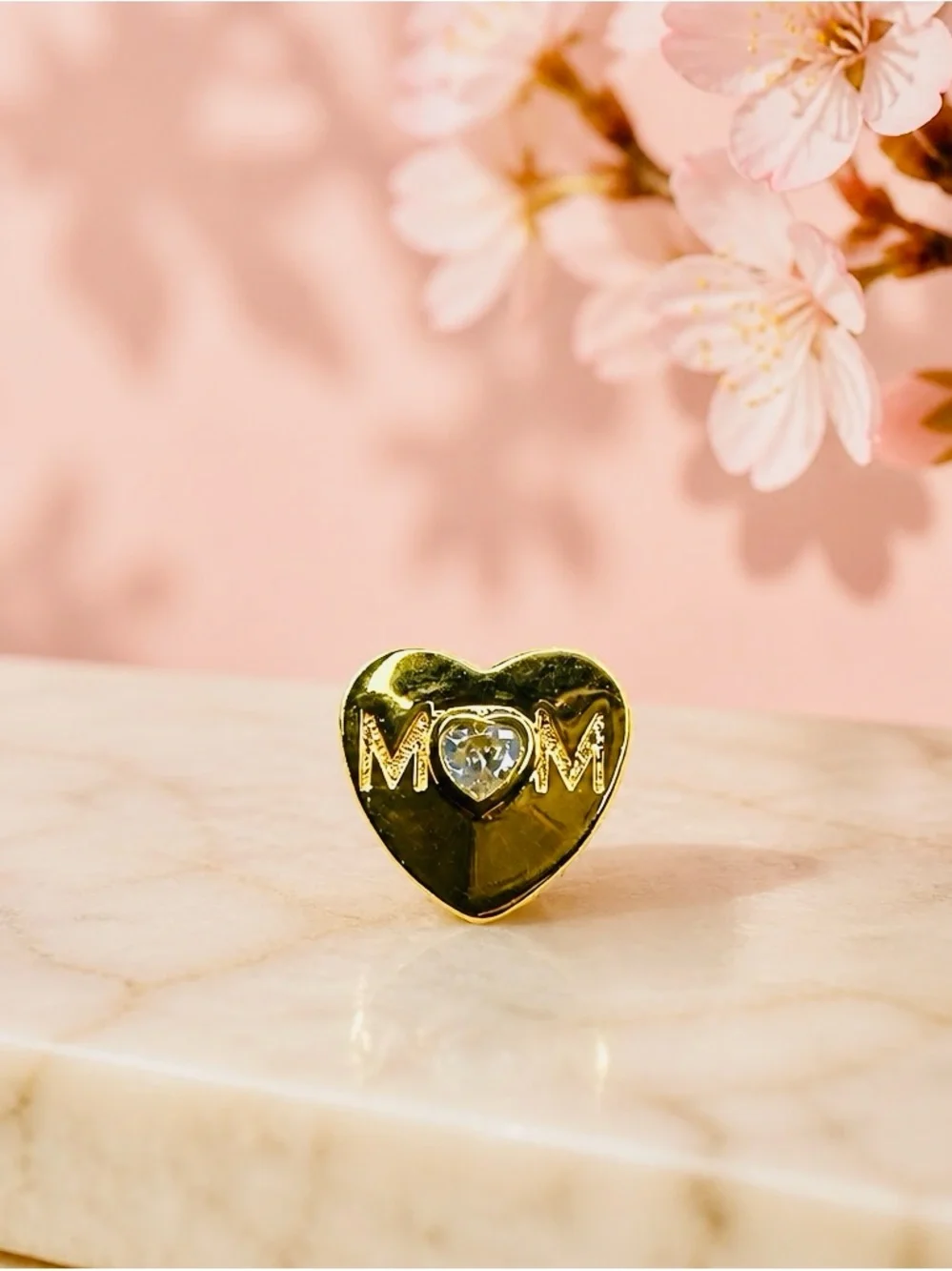 Pandora Gold Heart Charm with Clear Crystal new with out tag